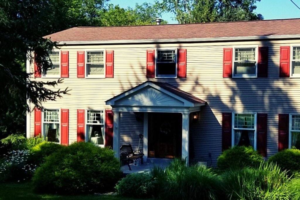 house with treed yard