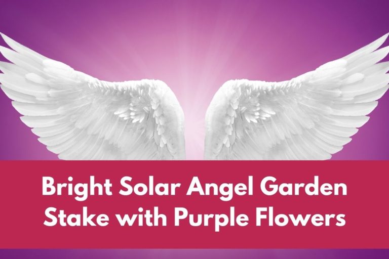 Bright Solar Angel Garden Stake with Purple Flowers