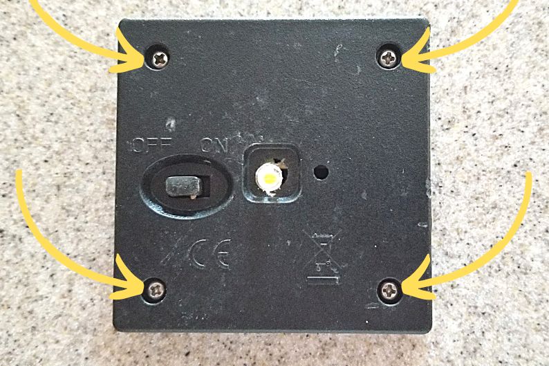 screws on back of solar path light