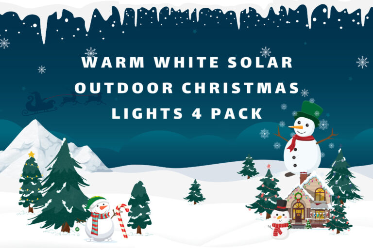 Warm White Solar Outdoor Christmas Lights 4 Pack