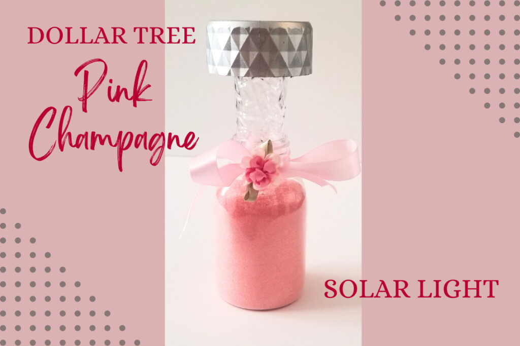 Dollar Tree pink champagne solar light decoration