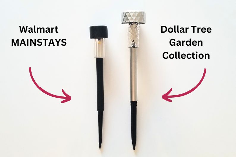 mainstays vs dollar tree solar light size