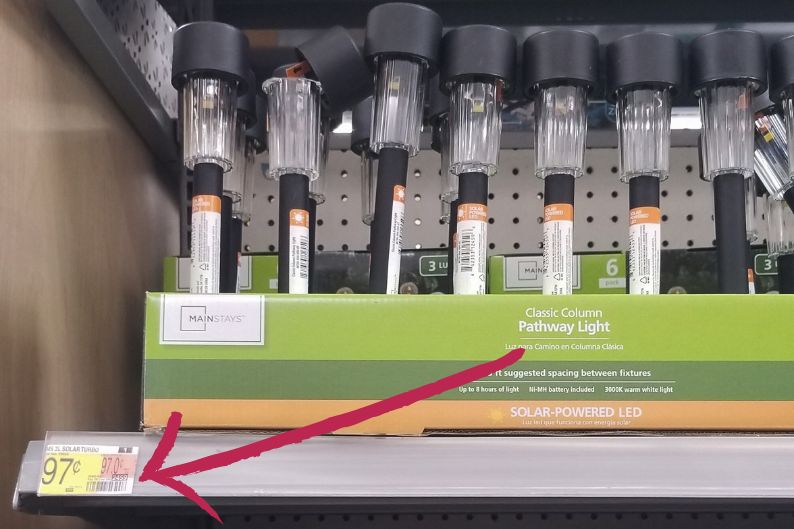 walmart solar stake lights on shelf