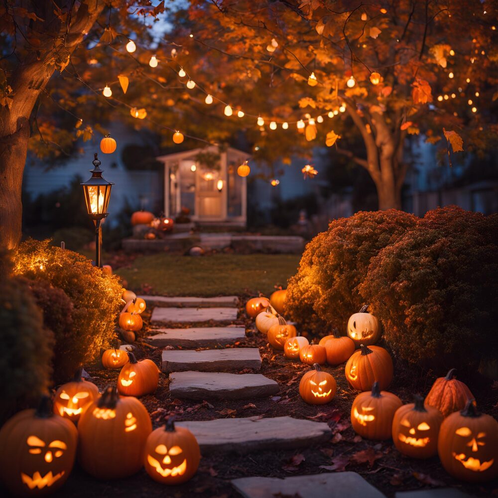 Clusters of solar lit jackolanterns